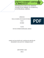 Evidencia 3 (De Producto) Rap4 - Ev03 - Reporte Escrito de Un Accidente de Trabajo, Un Incidente y Una Enfermedad Laboral.