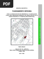 Planeamiento Integral para Asignacion de Area Urbanizable Inmediata Mz. 24 Lote 03