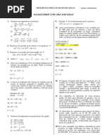 Trabajo de Aula .Ecuaciones Con Una Variable