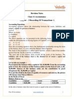 Class 11 Accountancy Chapter-3 Revision Notes