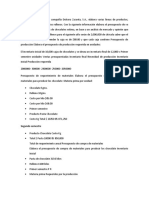 Presupuesto de Ventas La Compañía Dulcera Zazueta