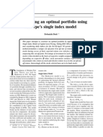 Constructing An Optimal Portfolio Using Sharpe's Single Index Model