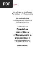 5815 Propósitos, Contenidos y Enfoques para La Planeación en Telesecundaria