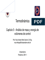 Capítulo 5, Termodinámica, Análisis de Masa y Energía de Volúmenes de Control