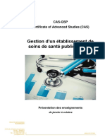 UNINE CAS GSP Programme Cours