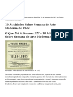 10 Atividades Sobre Semana de Arte Moderna de 1922