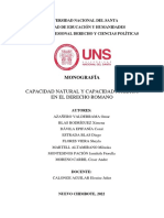 Capacidad Jurídica y Capacidad Natural en El Derecho Romano