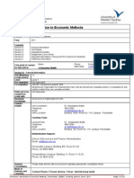 Introduction To Economic Methods