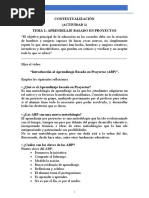 Contextualización (Actividad 1) Tema 2: Aprendizaje Basado en Proyectos