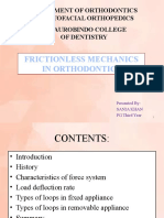 Frictionless Mechanics in Orthodontics