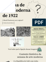 1 Fase Do Modernismo Semana de Arte Moderna de 1922