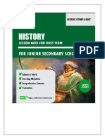 History Lesson Note For Jss1 First Term