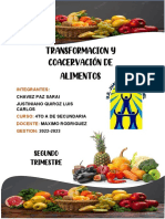 Informe TRANSFORMACION DE ALIMENTOS