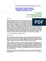 Developing A Questionnaire To Measure Students' Attitudes Toward The Course Blog - (#176131) - 155896