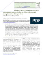 Application of Papaya Leaf Extract (Carica Papaya L.) As A Natural Insecticide On The Larvae of The Aedes Aegypti Mosquito Vector of Dengue Fever