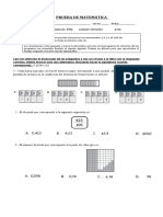 PRUEBA DE MATEMÁTICA Decimales 5 Basico Normal 3