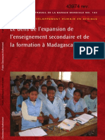 Le Défis de L'expansion de L'enseignement Secondaire Et de La Formation À Madagascar (World Bank - 2008)