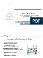 DRA. JAQUELINE AZAN - MODULO I Gestão Epidemiologica Dos Trabalhadores PDF