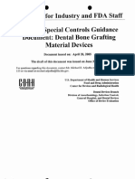 FDA S Class II Special Controls Guidance Document Dental Bone Grafting Material Devices