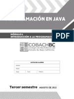 Programación en Java Módulo I - 2022-2