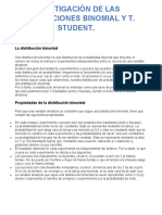 Investigación de Las Distribuciones Binomial y T