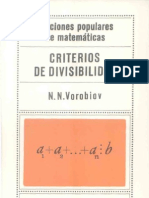 Criterios de Divisibilidad - Vorobiov