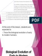 Biological Evolution of Early To Modern Humans.-1