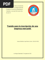 Trámite para La Inscripción de Una Empresa Mercantil