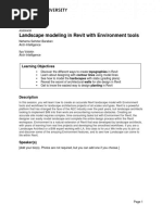 Landscape Modeling in Revit With Environment Tools Class Handouts