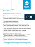 Safety Culture Checklist