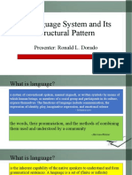 A Language System and Its Structural Pattern