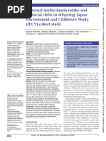 Maternal Multivitamin Intake and Orofacial Clefts in Offspring Japan