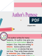 Teaching Authors Purpose Quiz