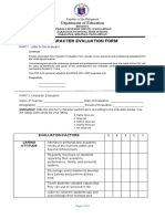 Character Evaluation Form