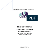 Plan de Trabajo Gymkana Universitaria Unam 2022