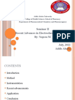 Seminar II Recent Advances in Electrochemiluminescence By: Yegezu M. July, 2022 Addis Ababa