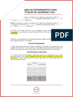 Memorando de Entendimentos para Constituição de Sociedade Ltda