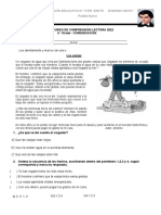 Examen de 5 Grado-Concurso de Comprension Lectora