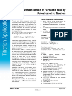 Determination of Peracetic Acid by Potentiometric Titration: Sample Preparation and Procedures