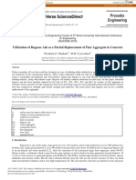 Utilization of Bagasse Ash As A Partial Replacement of Fine Aggregate in Concrete