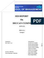 Ied Report On Deccan Cuisine: (B Plan)