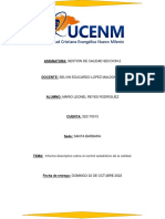 Asignatura: Gestion de Calidad Seccion 2: Informe Descriptivo Sobre El Control Estadístico de La Calidad