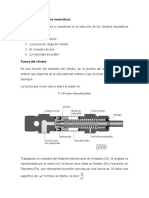 Cálculo de Los Cilindros Neumáticos