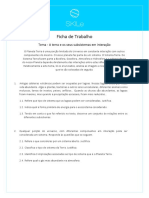 Ficha de Trabalho. Tema - A Terra e Os Seus Subsistemas em Interação