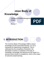 The Common Body of Knowledge 1