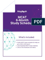 MCAT 6 Month Study Schedule