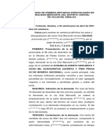 Sentencia. Juicio Oral Mercantil (Excepción de Quita o Pago)