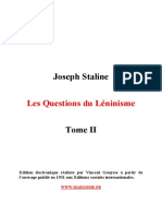 Staline Les Questions Du Leninisme Tome II