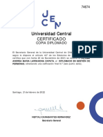 Certificado de Diplomado en Gestión Pública