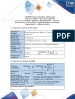 Guía de Trigonometria y Rubrica de Evaluación - Tarea 2 - Desarrolar Ejercicios Unidad 1 y 2